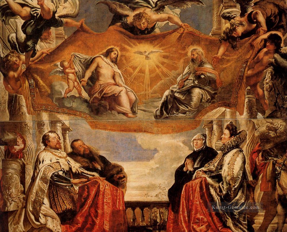 Die Trinity Adored durch den Herzog von Mantua und seine Familie Barock Peter Paul Rubens Ölgemälde